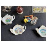 Vintage Souvenir Collectibles and Kitchenware Lot with Ceramic Tea Bag Holders and Miniatures