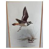 Collection of Artwork Pieces - Framed Paintings, Print, Carving, and Heritage Navy Poster