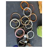 Assorted Collectibles, Bracelets, Plush Toys and Decor in Picnic Basket