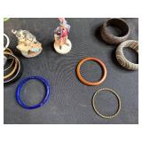 Assorted Collectibles, Bracelets, Plush Toys and Decor in Picnic Basket