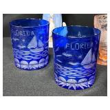 Collection of Vintage Figurines and Art Glass Including Florida Glass, Etched Pink Glass, and Crystal Paperweights