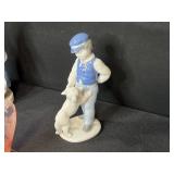 Collection of Vintage Figurines and Art Glass Including Florida Glass, Etched Pink Glass, and Crystal Paperweights