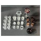 Crystal and Cut Glass Tableware Collection Including Goblets, Tumblers, and Vases