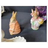 Vintage Rabbit Figurines, Bunnykins Mug, Nemadji Pottery Bowl & Decorative Collectibles Lot