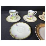 Collection of Vintage Porcelain Cups, Saucers, and Decorative Plates
