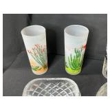 Vintage Glassware and Collectibles Lot Including Crystal Bowls, Barware, and Figurines