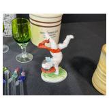 Vintage Glassware and Collectibles Lot Including Crystal Bowls, Barware, and Figurines