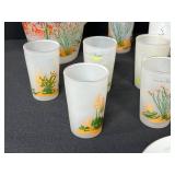 Blakely Arizona Cactus Frosted Glass Pitcher Set with Glasses and Plates