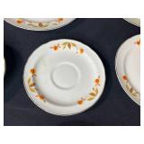 Superior Hall Quality Jewel Dinnerware Set Orange Floral Pattern