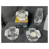 Collection of Waterford and Orrefors Crystal Vases, Candle Holders, and Decorative Glassware