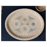 Collection of Handwoven Baskets and Decorative Trays