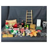 Vintage Collectibles and Decor Lot with Toys, Bottles, and Home Items