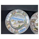 Collection of Vintage Souvenir Plates Featuring US States and Canada