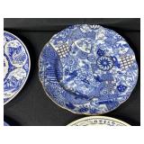 Set of Blue and White Souvenir Collector Plates - Landmarks and Scenes
