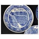 Set of Blue and White Souvenir Collector Plates - Landmarks and Scenes