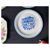Assorted Decorative Plate Collection and Holiday Cat Figurines