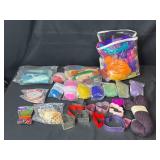 Large Assortment of Wool Roving, Felting Supplies, Cutters, and Buttons