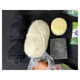Collection of Wool Roving, Felting Supplies, and Yarn Assortment