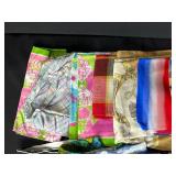 Collection of Assorted Colorful Vintage Scarves and Handkerchiefs