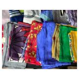Collection of Assorted Colorful Vintage Scarves and Handkerchiefs
