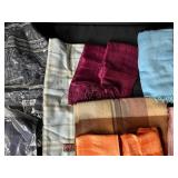 Set of Assorted Scarves and Shawls in Various Colors and Patterns