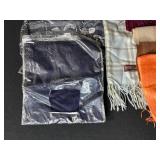 Set of Assorted Scarves and Shawls in Various Colors and Patterns