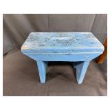 Set of 3 Hand-Painted Scandinavian Folk Style Wooden Stools and Box