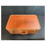 Vintage Samsonite Suitcase Filled with Assorted Scarves and Fabric Accessories