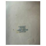 Vintage Hand Painted China Lot with Plates, Pitcher, Mugs, and Green Glass Jar - inc Nippon