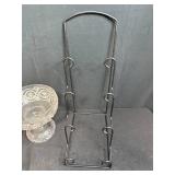 Collection of Decorative Stands, Glass Compotes, Red Top Hat and Crock Pot