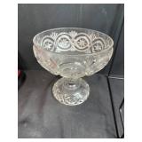 Collection of Decorative Stands, Glass Compotes, Red Top Hat and Crock Pot