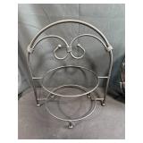 Collection of Decorative Stands, Glass Compotes, Red Top Hat and Crock Pot