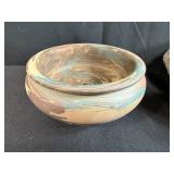 Native American-Inspired Decor Collection with Pottery, Basket, Gourd, and Brass Plate