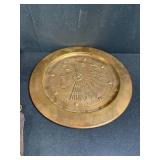 Native American-Inspired Decor Collection with Pottery, Basket, Gourd, and Brass Plate