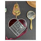 Native American-Inspired Decor Collection with Pottery, Basket, Gourd, and Brass Plate