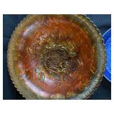 Collection of Orrefors Sweden Crystal, Carnival Glass Bowl, and Blue Commemorative Plates