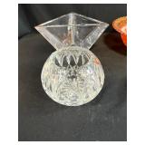 Collection of Orrefors Sweden Crystal, Carnival Glass Bowl, and Blue Commemorative Plates