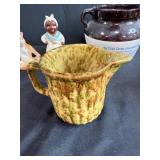 Vintage Pottery and Glassware Collection with Utensils and Decor