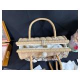 Vintage Jewelry Lot with Shell Purse, Gloves and Decorative Box