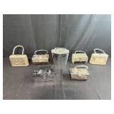 Set of 6 Vintage Lucite Handbags and Purses Assorted Styles