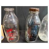 Vintage Dairy Bottles, Framed Needlework, and Old Cookbooks Collection