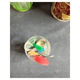 Vintage Utensil and Kitchen Tool Collection in Stoneware, Glass, and Tin Holders