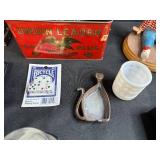 Vintage Collectibles Lot Including Union Leader Tin, Howdy Doody Lamp, Marbles, and More