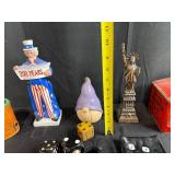 Vintage Collectibles Lot Including Union Leader Tin, Howdy Doody Lamp, Marbles, and More
