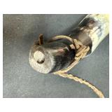 Collection of Antique Powder Horns and Brass Powder Flask