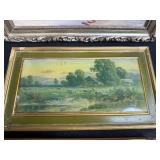 Vintage Decor Collection with Framed Art, Globes, and Americana Flags