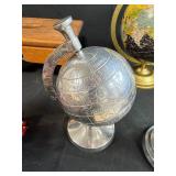 Vintage Decor Collection with Framed Art, Globes, and Americana Flags