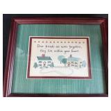 Vintage Decor Collection with Framed Art, Globes, and Americana Flags