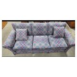 Ethan Allen 3-Seat Plaid Upholstered SLEEPER Sofa with Pillows - CLEAN!
