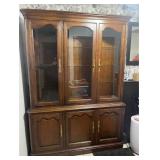China Cabinet with Glass Doors and Cherry Solids Veneers 57in x 15in x 79in